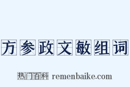 方参政文敏组词是什么意思的图片